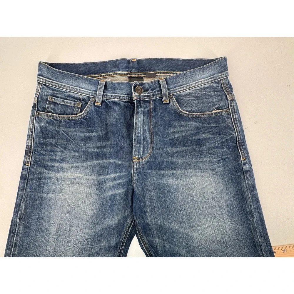 AX Armani Exchange Men Jeans 34 Short Blue Fade whiskering‎ Straight